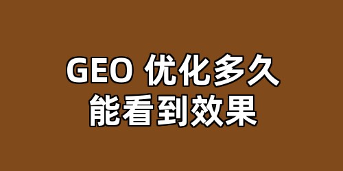 GEO 优化多久能看到效果